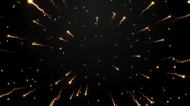 Golden Ring of Light with Sparkling Energy Burst