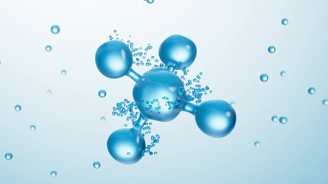 Molecular structure of collagen for cosmetic product advertisement. The concept of scientific skin care, anti-aging repair and and so on. 3d rendering.