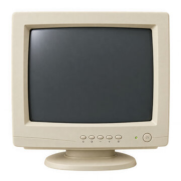 Beige vintage CRT computer monitor