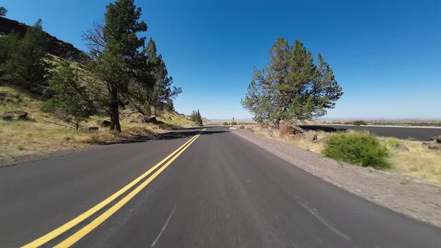 Volcanic Lava Beds National Monument North Devil's Homestead 04 Front View Driving Plates California USA Ultra Wide
