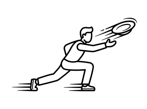 Man throwing frisbee with dynamic motion while playing sport outdoors in daylight fun