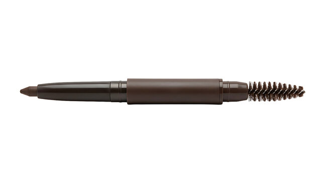 Double Ended Brown Eyebrow Pencil And Spoolie Brush Isolated Transparent Background