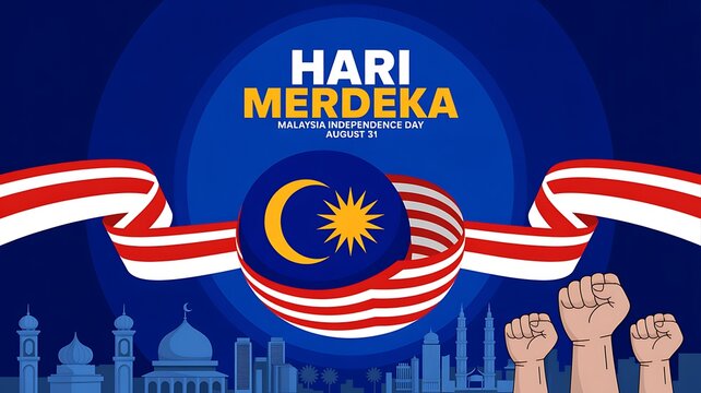 Hari merdeka malaysia independence day celebration banner
