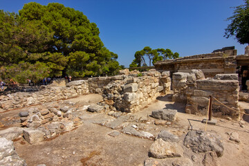 Naklejka premium Ancient ruins within the archaeological site of the Palace of Knossos on Crete, Greece