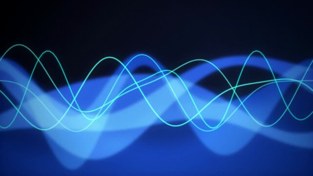 Cyan voice assistant wave seamless loop motion background