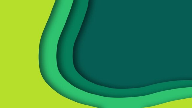 Abstract Green Paper Cut Layered Background with Organic Waves.