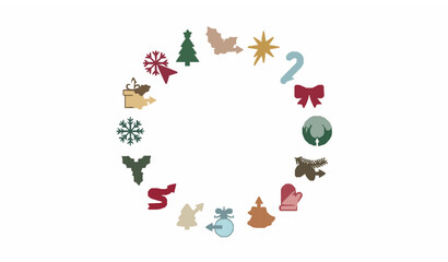 Fototapeta premium Modern Christmas Holiday Pointer and Arrow Icon Collection Festive Vector Set