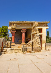 Naklejka premium Reconstructed North Entrance of the Minoan Palace of Knossos on Crete, Greece