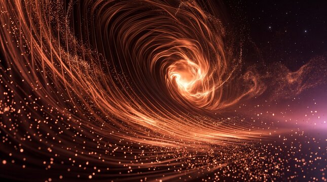 Abstract Swirling Glowing Energy Particles and Light Waves