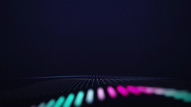Glowing point cloud digital terrain seamless loop motion background