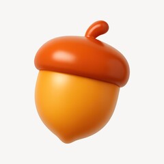 Naklejka premium Vibrant 3D acorn illustration.
