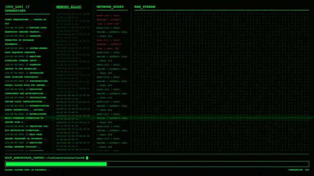 Data Center Network Operations Server Monitoring Animation.