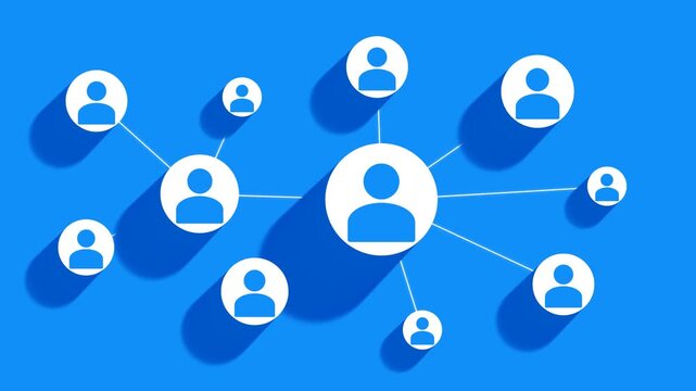People Network Connection Graphic with Central Hub