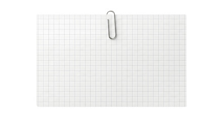 Blank white grid paper with silver paperclip isolated on transparent background  © NEST