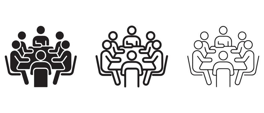 audience seating arrangement icons with different fill styles for presentations or meetings