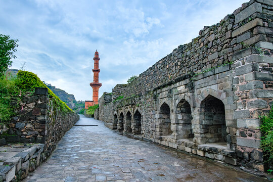 The Daulatabad Fort near Aurangabad India. Also called Deogiri fort, it's a historic fortified citadel located in Daulatabad village near Aurangabad.