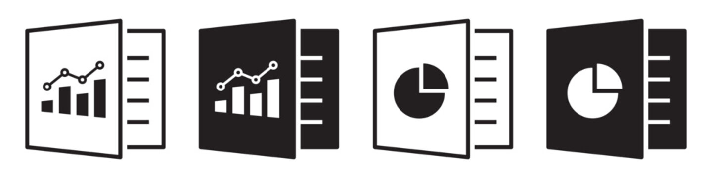 Document graph report file icon illustration