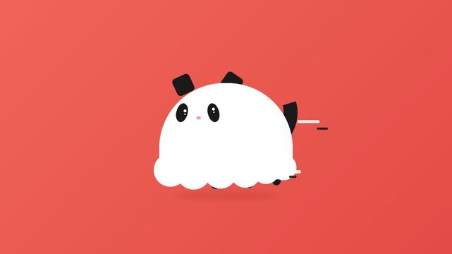 Cute Cartoon Panda Character Animation Loop