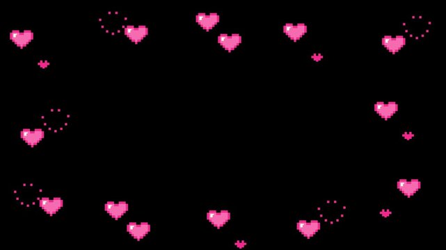 8bit cute heart frame