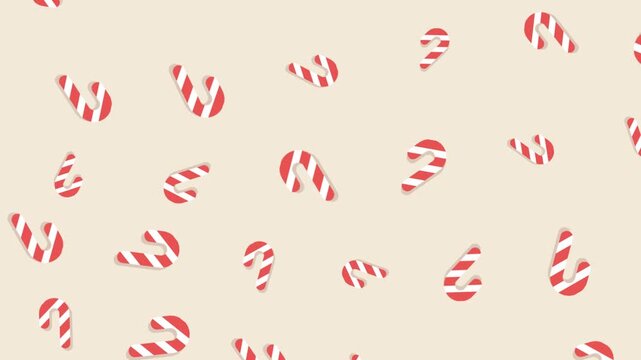 Retro Candy Cane Pattern Animation Christmas Holiday Background
