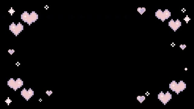 8bit cute heart frame