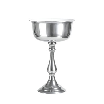 Elegant Polished Silver Chalice Goblet for Ceremonial or Religious Use