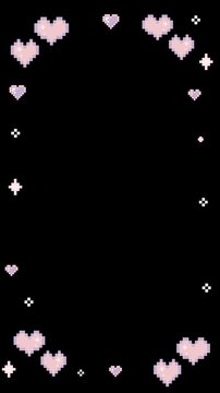 8bit cute heart frame