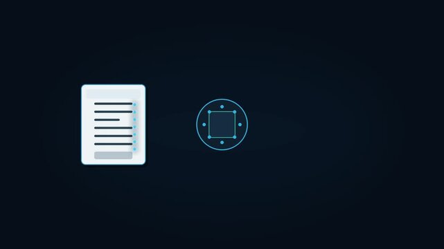Abstract animation of automated financial document processing technology