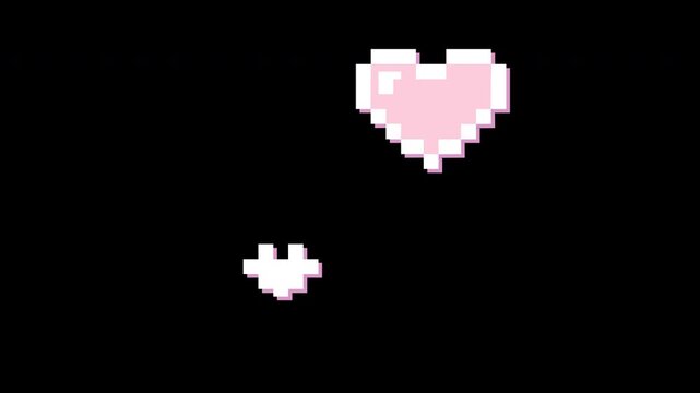 8bit heart icon set