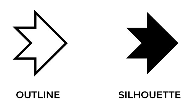 Outline and Silhouette Arrow Shapes