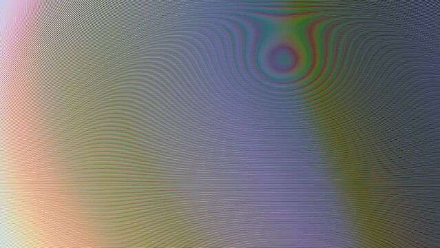 Abstract moire pattern texture with holographic rainbow refraction lines and subtle distortion effect