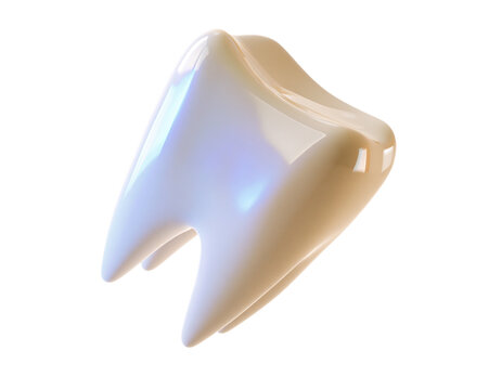 Glossy smooth isolated tooth model isolated on transparent background png cutout