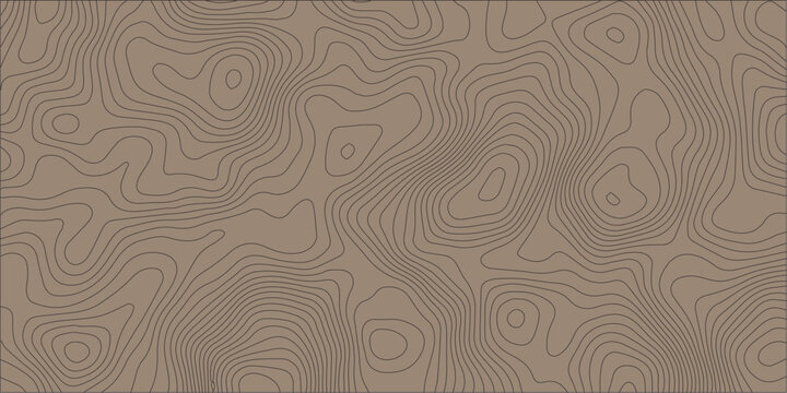 Contour topography map texture, Seamless elevation lines, Cartographic terrain pattern, Brown monoline vector background, Hiking landscape design, Paper wrap aesthetic