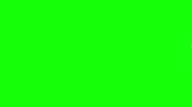 Animated modern circle countdown number one on green screen chroma key background for video start sequences.