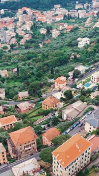 Aerial view of sestri levante in italy