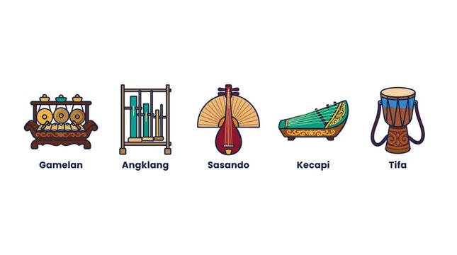 Traditional Indonesian Musical Instruments Collection 1.