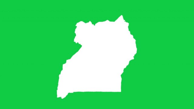 Uganda wiggle animation map loop green background