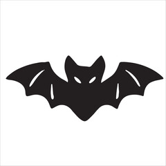 Fototapeta premium Black bat silhouette on a white background for halloween decorations and spooky designs