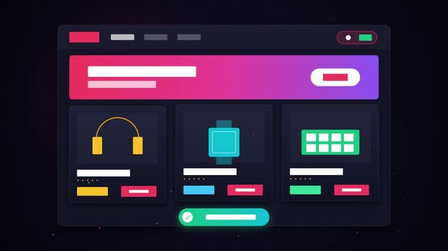 Modern E Commerce Website User Interface Dashboard Animation