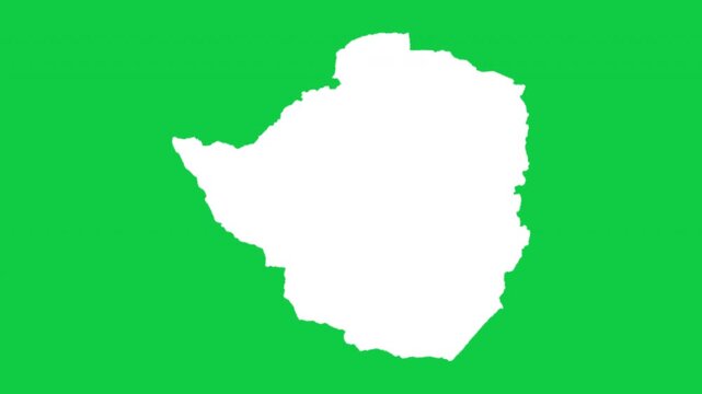 Zimbabwe wiggle animation map loop green background