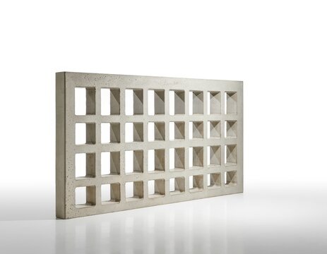 Screen wall, concrete architecture concept, isolated on white background 