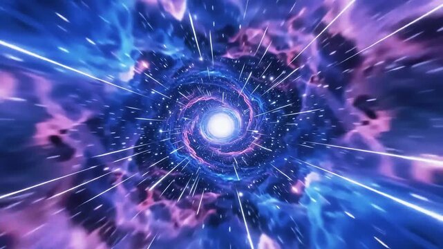 Deep Space Wormhole Warp Journey Through Stars and Nebulae Seamless Loop