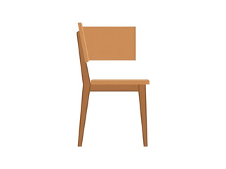 Fototapeta premium Minimalistyczne drewniane krzesło w stylu skandynawskim, przedstawione z profilu na czystym białym tle, idealne do projektów wnętrzarskich, wizualizacji mebli oraz nowoczesnych aranżacji domowych.