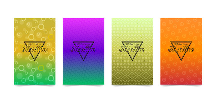 Colorful gradient backgrounds for web design or social media on transparent background