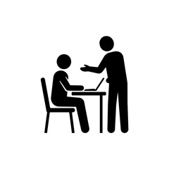 Fototapeta premium People working together at a desk icon