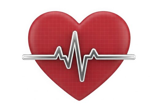 Heart with ecg line medical icon isolated on white background