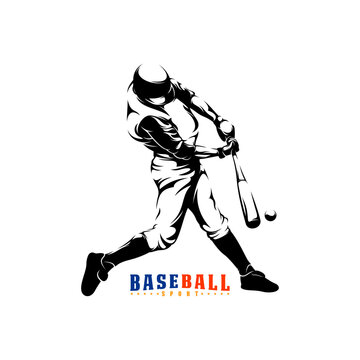 Silhouette professional baseball player vector illustration. Perfect for sports logos, team emblems, and tournament posters.