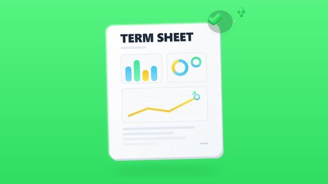 Animated term sheet with growth graphs business document