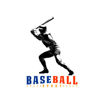Silhouette professional baseball player vector illustration. Perfect for sports logos, team emblems, and tournament posters.