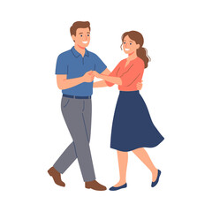 Fototapeta premium Happy Couple Dancing Together in a Romantic and Joyful Social Celebration